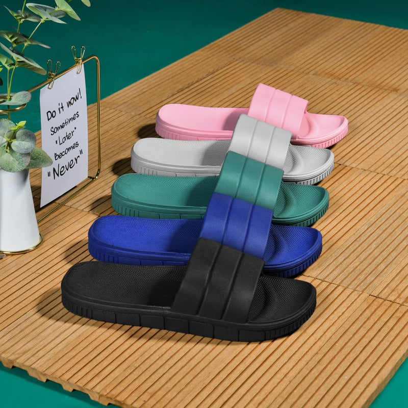 clootess Shower Slide Shoes for Men and Women Home Sandal Bath Slipper Indoor House Pool College Dorm Non-Slip Black 36.37 - Image 5